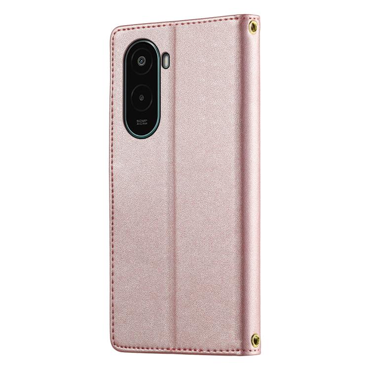 For Xiaomi Poco M7 4G 169mm / M7 Plus 5G Cute Cats Magnetic Closure Vegan Leather Phone Case with Strap