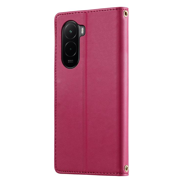 For Xiaomi Poco M7 4G 171mm Cute Cats Magnetic Closure Vegan Leather Phone Case with Strap