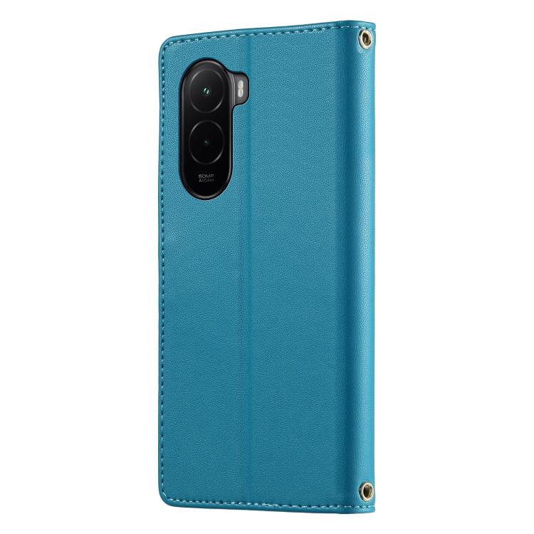 For Xiaomi Poco M7 4G 171mm Cute Cats Magnetic Closure Vegan Leather Phone Case with Strap