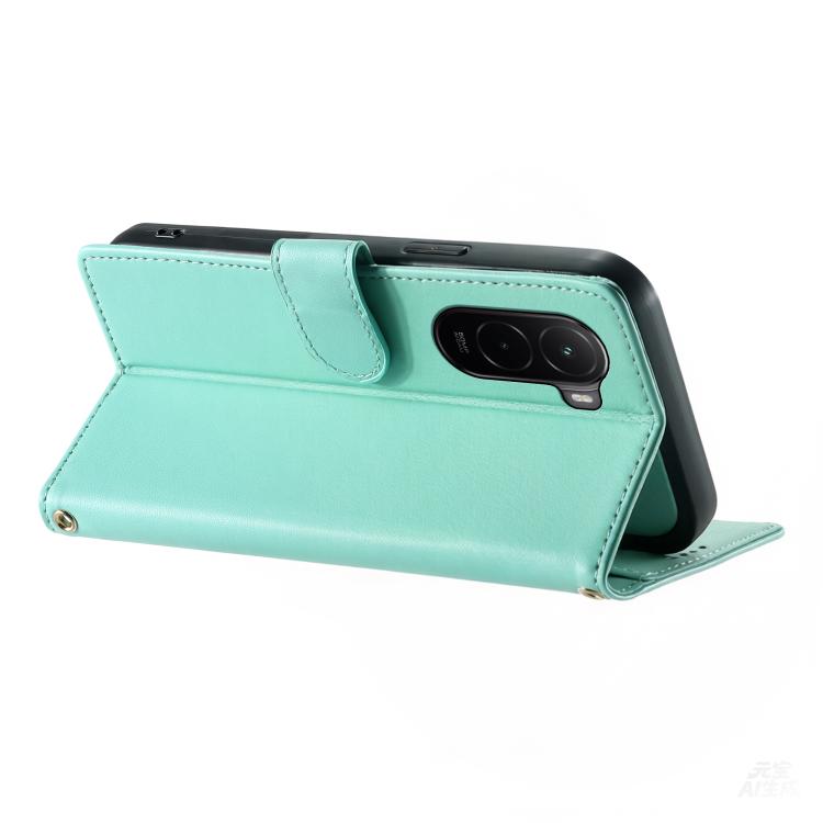 For Xiaomi Poco M7 4G 171mm Cute Cats Magnetic Closure Vegan Leather Phone Case with Strap