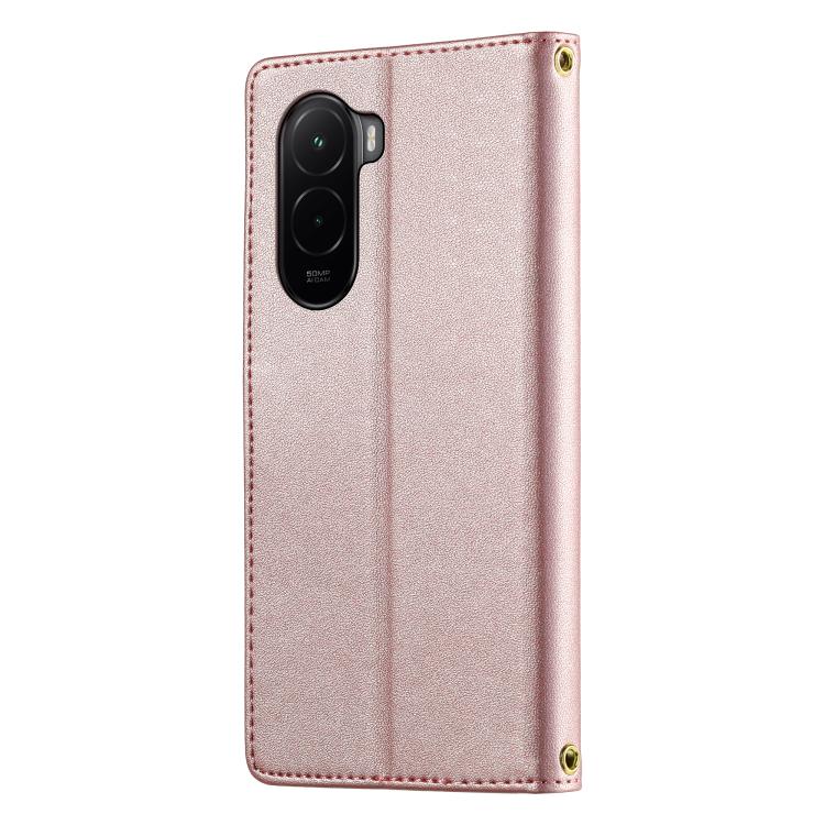 For Xiaomi Poco M7 4G 171mm Cute Cats Magnetic Closure Vegan Leather Phone Case with Strap