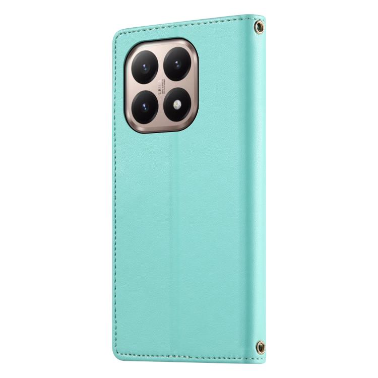 For Xiaomi 15T 5G Cute Cats Magnetic Closure Vegan Leather Phone Case with Strap