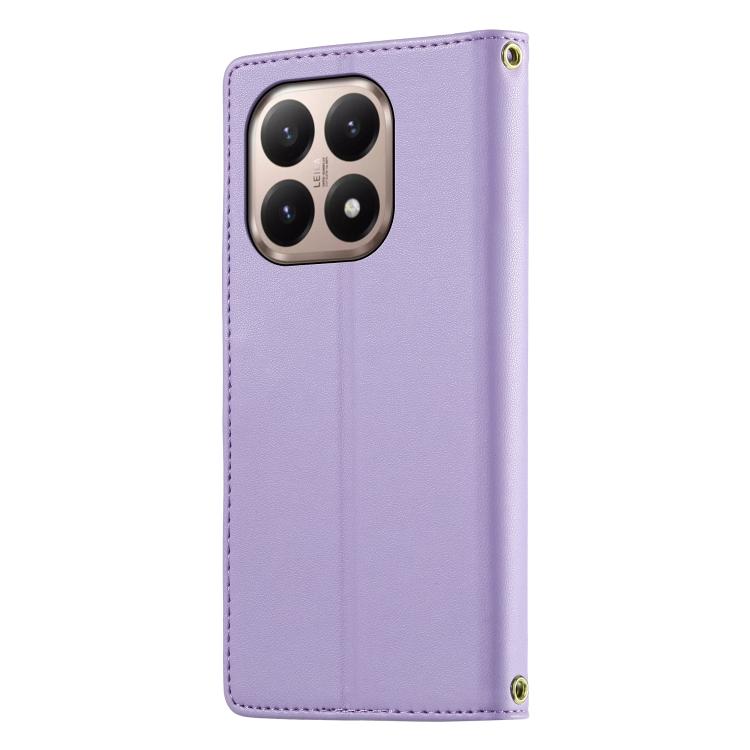 For Xiaomi 15T 5G Cute Cats Magnetic Closure Vegan Leather Phone Case with Strap