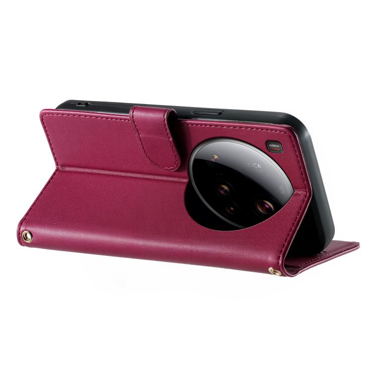 For Xiaomi 15 Ultra Cute Cats Magnetic Closure Vegan Leather Phone Case with Strap