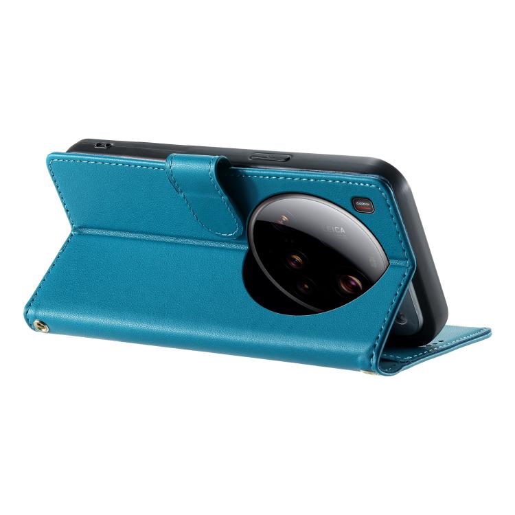 For Xiaomi 15 Ultra Cute Cats Magnetic Closure Vegan Leather Phone Case with Strap