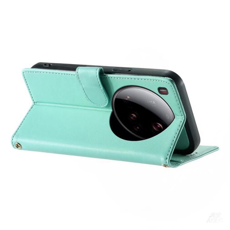 For Xiaomi 15 Ultra Cute Cats Magnetic Closure Vegan Leather Phone Case with Strap