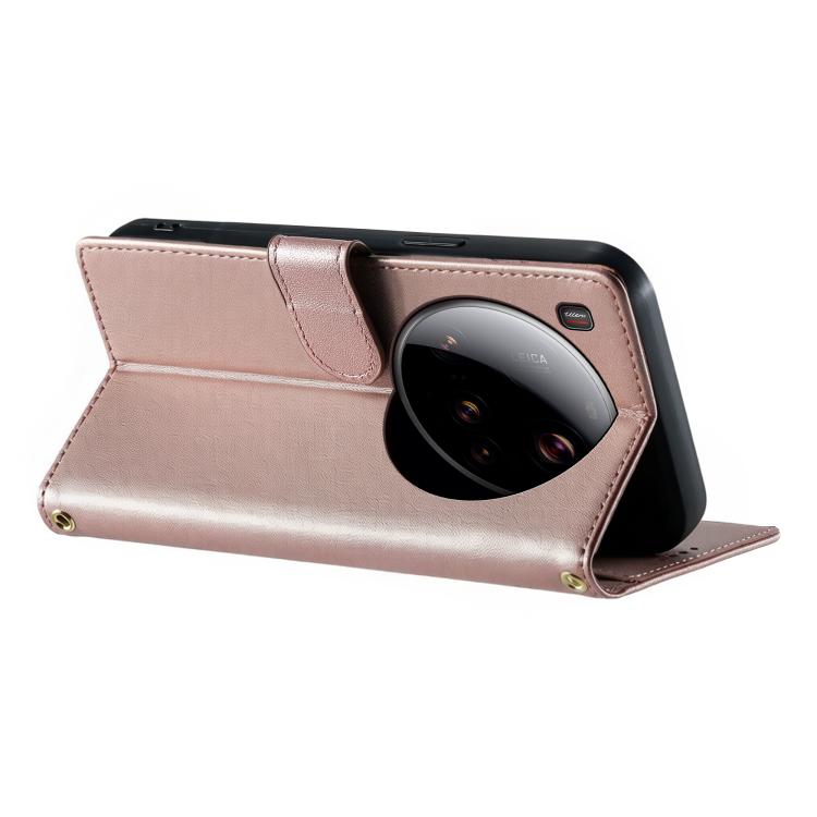 For Xiaomi 15 Ultra Cute Cats Magnetic Closure Vegan Leather Phone Case with Strap