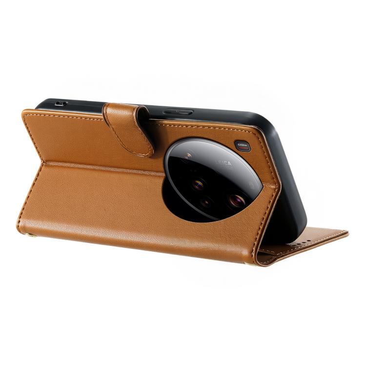 For Xiaomi 15 Ultra Cute Cats Magnetic Closure Vegan Leather Phone Case with Strap
