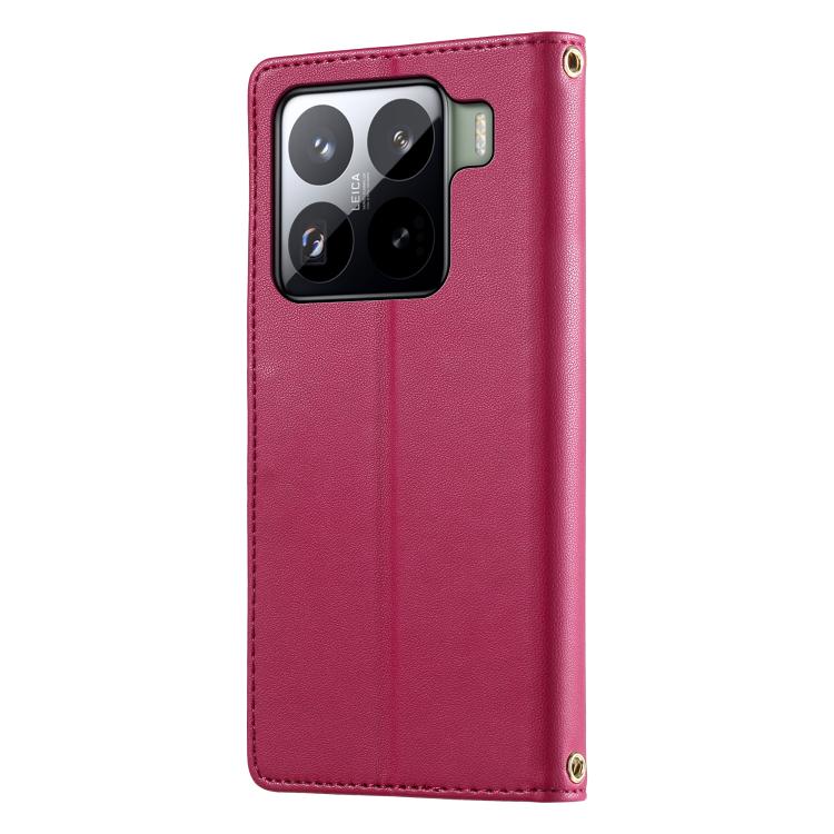For Xiaomi 15 Pro Cute Cats Magnetic Closure Vegan Leather Phone Case with Strap