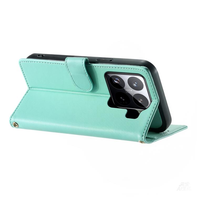 For Xiaomi 15 Pro Cute Cats Magnetic Closure Vegan Leather Phone Case with Strap