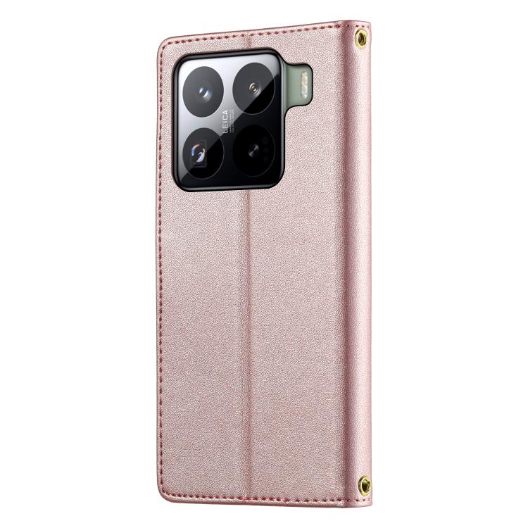 For Xiaomi 15 Pro Cute Cats Magnetic Closure Vegan Leather Phone Case with Strap