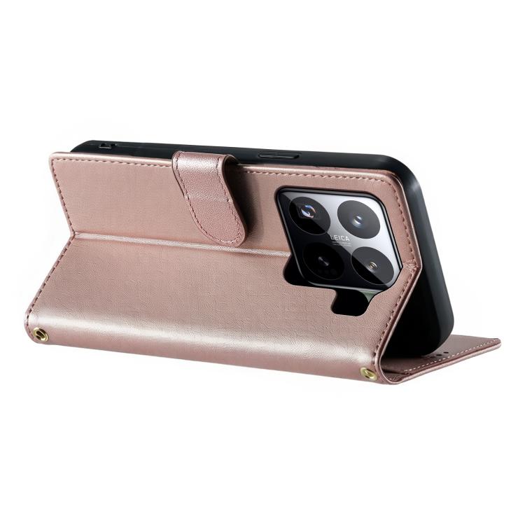 For Xiaomi 15 Pro Cute Cats Magnetic Closure Vegan Leather Phone Case with Strap