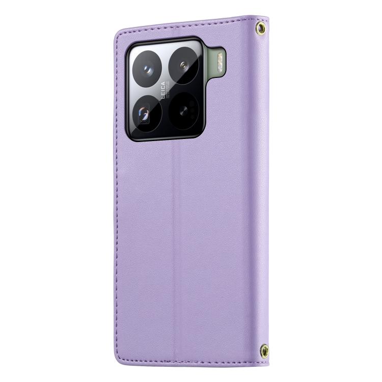 For Xiaomi 15 Pro Cute Cats Magnetic Closure Vegan Leather Phone Case with Strap