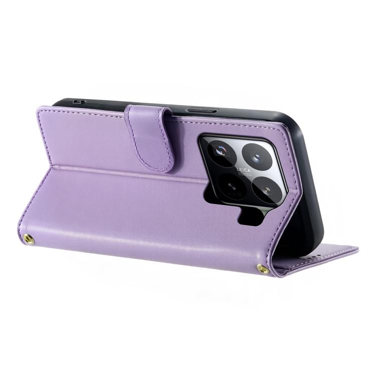 For Xiaomi 15 Pro Cute Cats Magnetic Closure Vegan Leather Phone Case with Strap