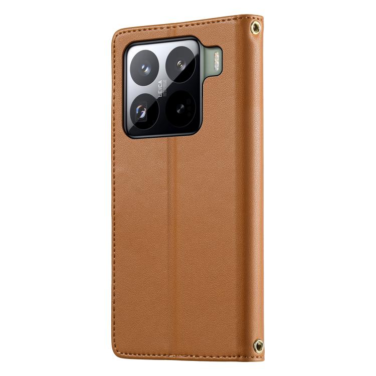 For Xiaomi 15 Pro Cute Cats Magnetic Closure Vegan Leather Phone Case with Strap