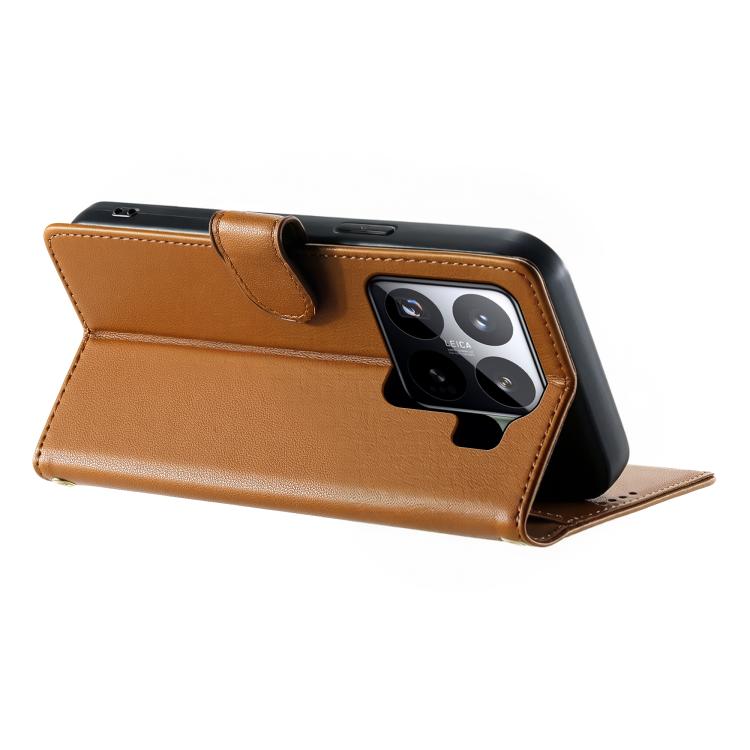 For Xiaomi 15 Pro Cute Cats Magnetic Closure Vegan Leather Phone Case with Strap