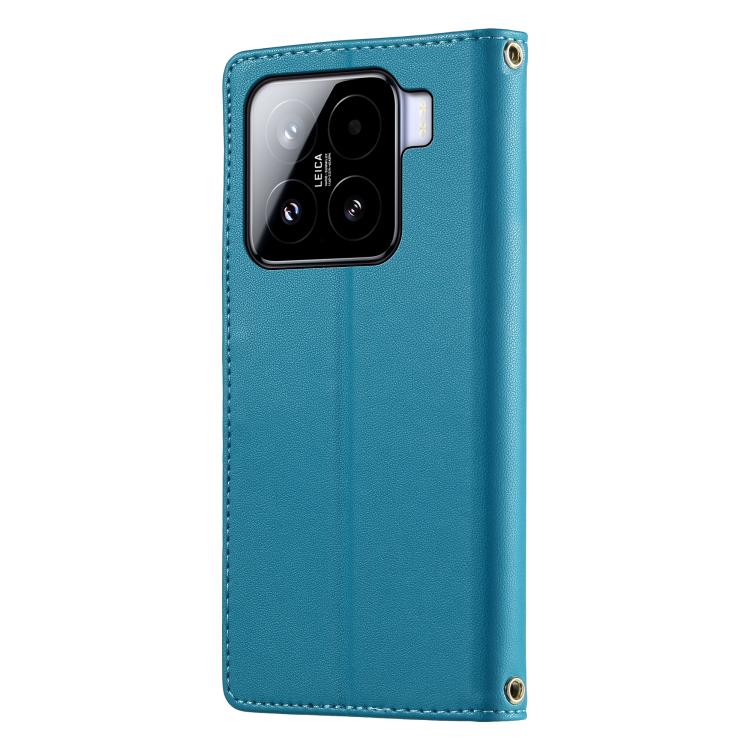 For Xiaomi 15 Cute Cats Magnetic Closure Vegan Leather Phone Case with Strap