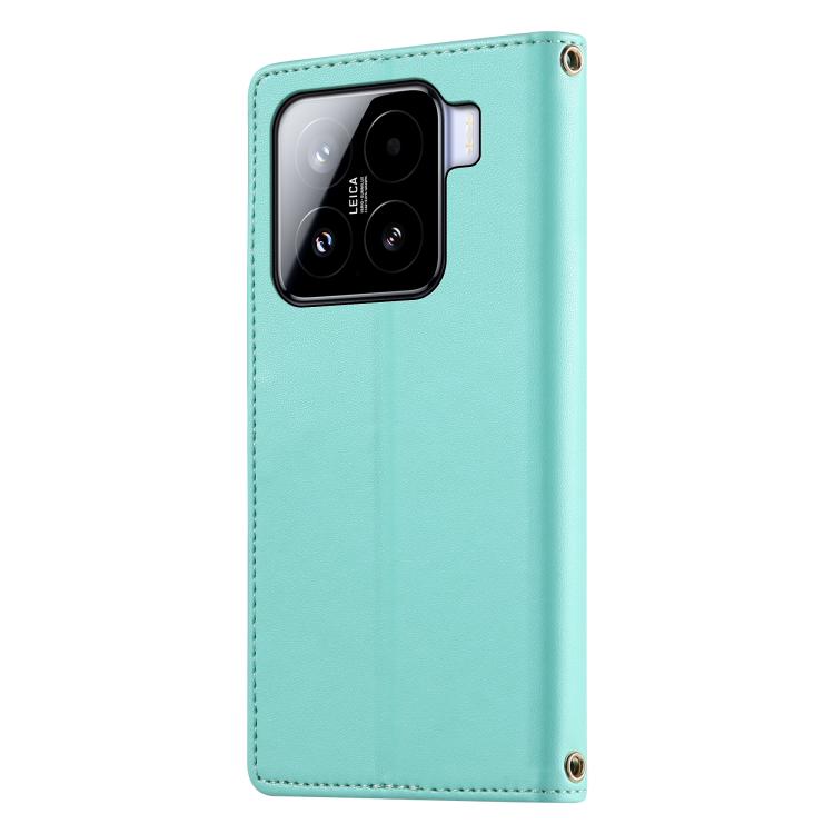 For Xiaomi 15 Cute Cats Magnetic Closure Vegan Leather Phone Case with Strap