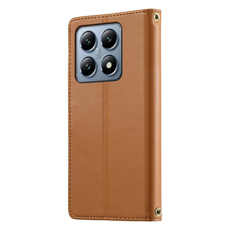 For Xiaomi 14T Pro Cute Cats Magnetic Closure Vegan Leather Phone Case with Strap