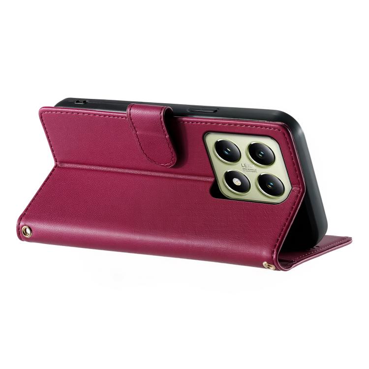 For Xiaomi 14T Cute Cats Magnetic Closure Vegan Leather Phone Case with Strap
