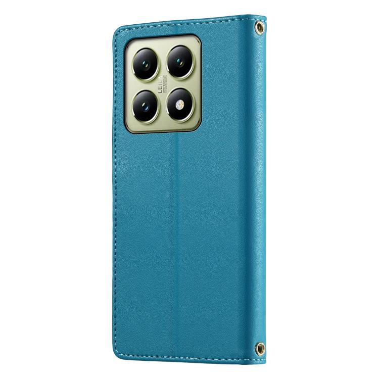 For Xiaomi 14T Cute Cats Magnetic Closure Vegan Leather Phone Case with Strap