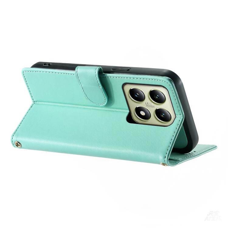 For Xiaomi 14T Cute Cats Magnetic Closure Vegan Leather Phone Case with Strap