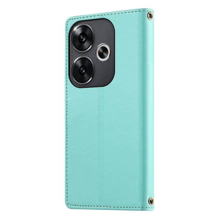 For Xiaomi Poco F6 / Redmi Turbo 3 Cute Cats Magnetic Closure Vegan Leather Phone Case with Strap