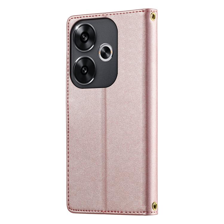 For Xiaomi Poco F6 / Redmi Turbo 3 Cute Cats Magnetic Closure Vegan Leather Phone Case with Strap
