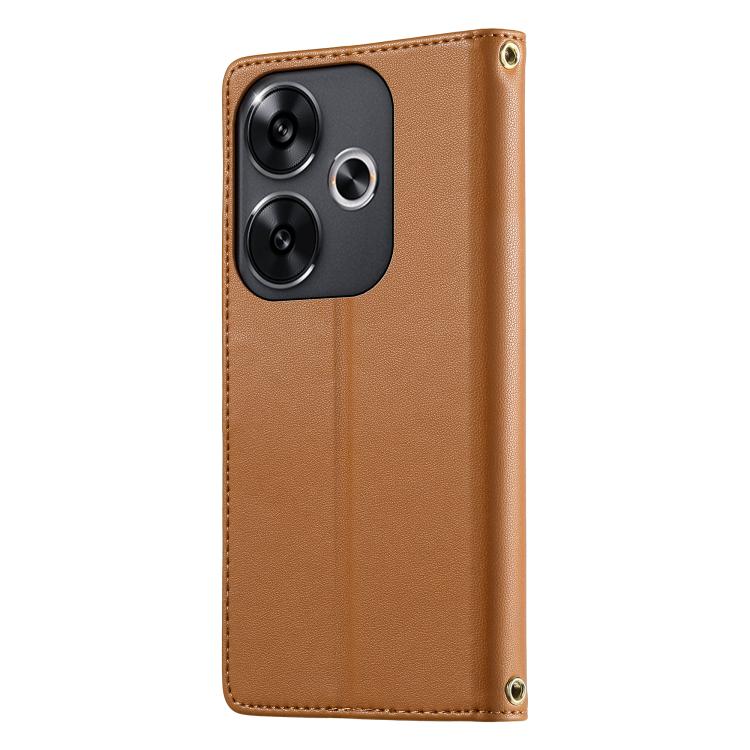 For Xiaomi Poco F6 / Redmi Turbo 3 Cute Cats Magnetic Closure Vegan Leather Phone Case with Strap