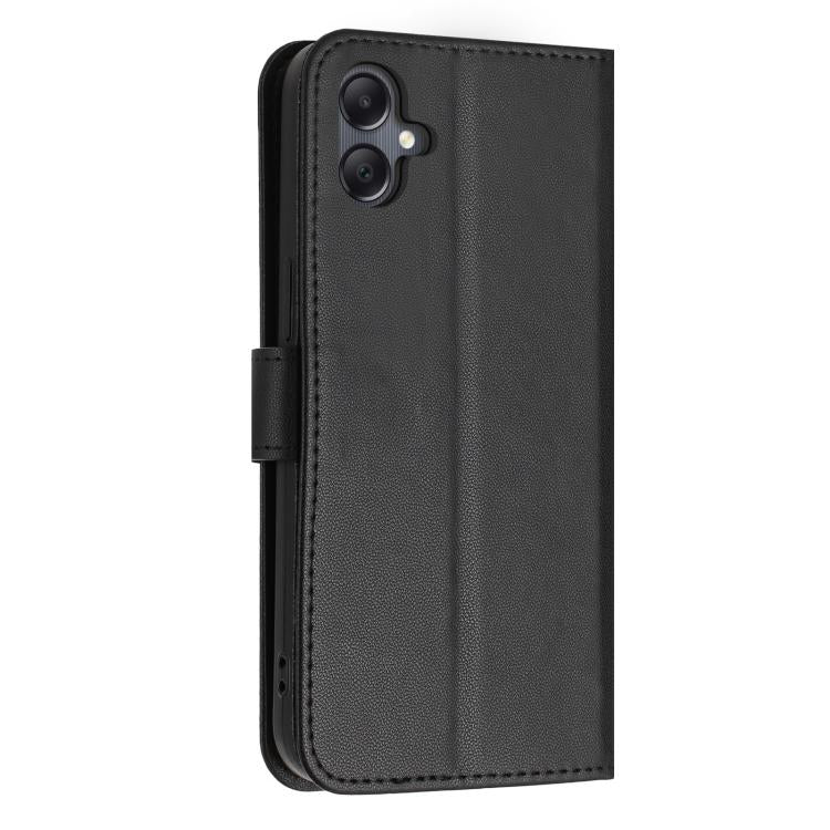 For Galaxy A07 4G / A06 5G / A06 4G Glitter Butterfly Zipper Vegan Leather Phone Case with Wrist Strap
