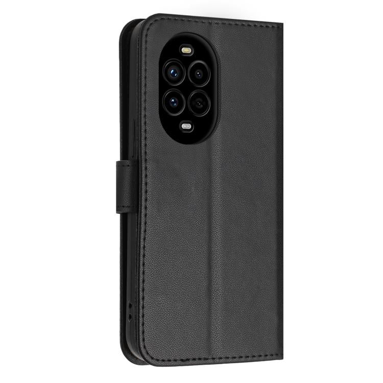 For Huawei nova 13 Pro 5G Glitter Butterfly Zipper Vegan Leather Phone Case with Wrist Strap