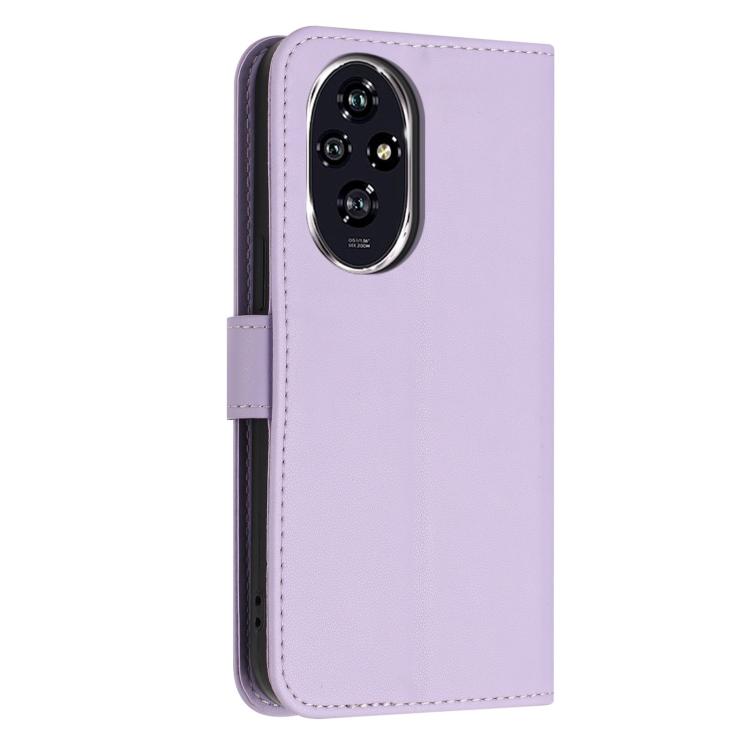 For Honor 200 Global Glitter Butterfly Zipper Vegan Leather Phone Case with Wrist Strap
