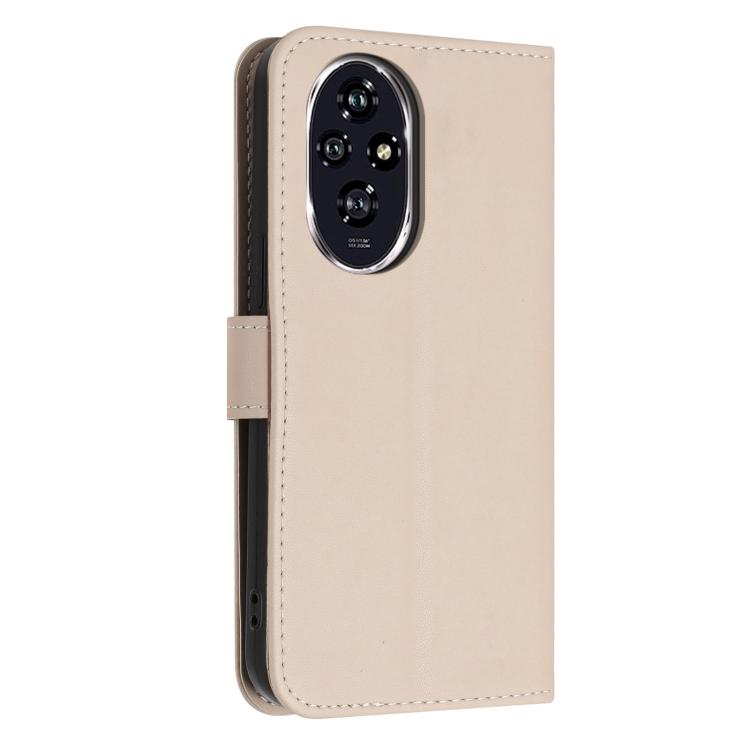 For Honor 200 Global Glitter Butterfly Zipper Vegan Leather Phone Case with Wrist Strap