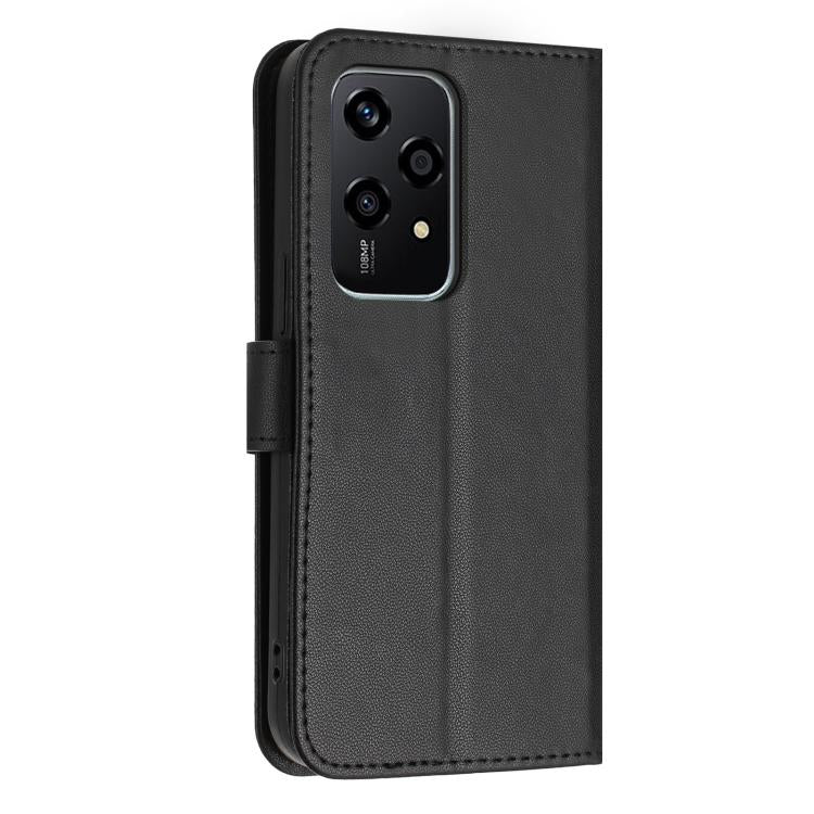 For Honor 200 Lite Global Glitter Butterfly Zipper Vegan Leather Phone Case with Wrist Strap
