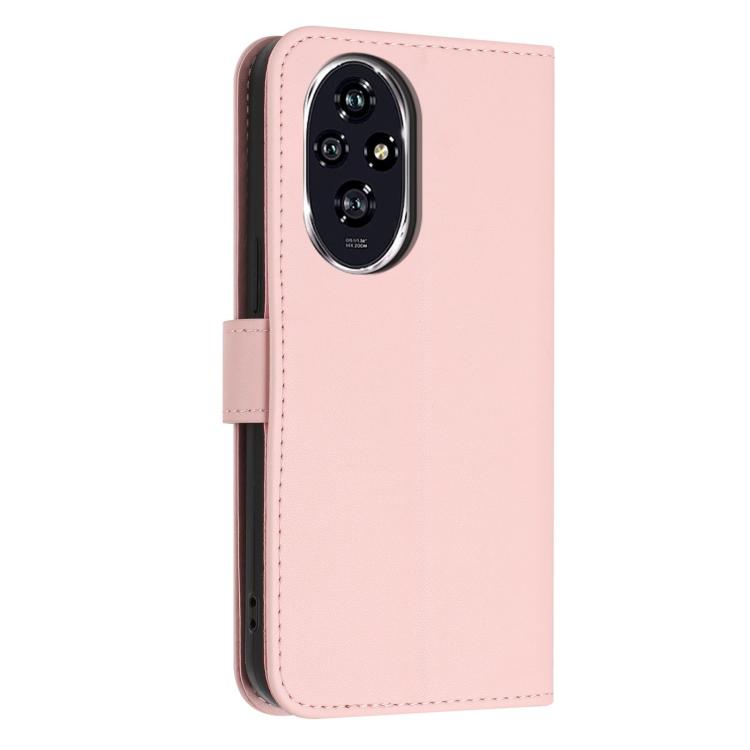 For Honor 200 Pro Global Glitter Butterfly Zipper Vegan Leather Phone Case with Wrist Strap