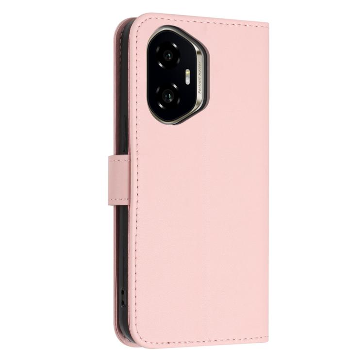 For Honor 300 5G Glitter Butterfly Zipper Vegan Leather Phone Case with Wrist Strap