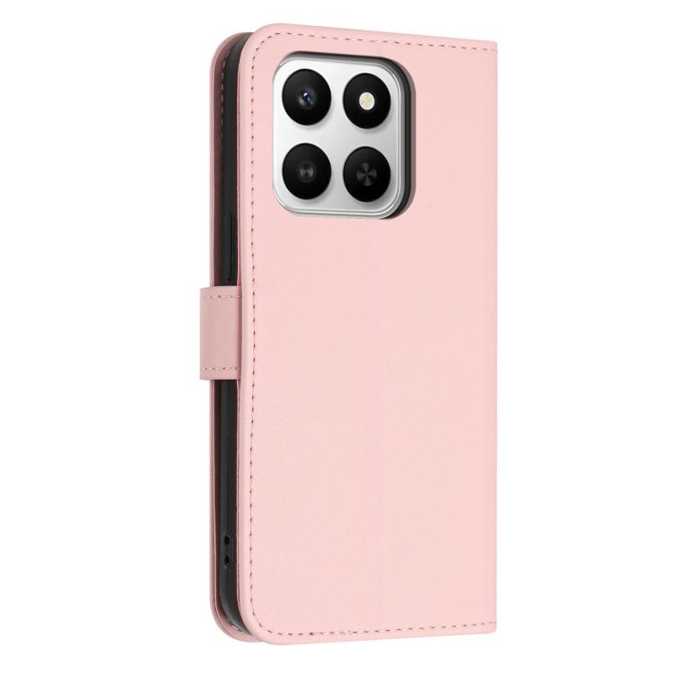 For Honor 400 Smart / X7d 5G Global Glitter Butterfly Zipper Vegan Leather Phone Case with Wrist Strap