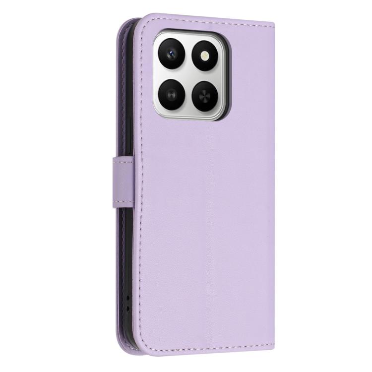 For Honor 400 Smart / X7d 5G Global Glitter Butterfly Zipper Vegan Leather Phone Case with Wrist Strap