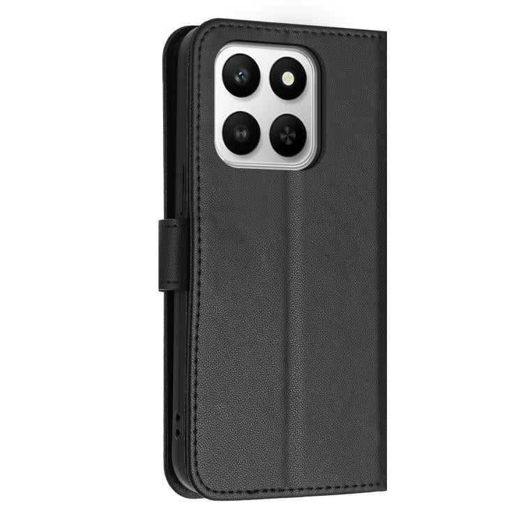 For Honor 400 Smart / X7d 5G Global Glitter Butterfly Zipper Vegan Leather Phone Case with Wrist Strap