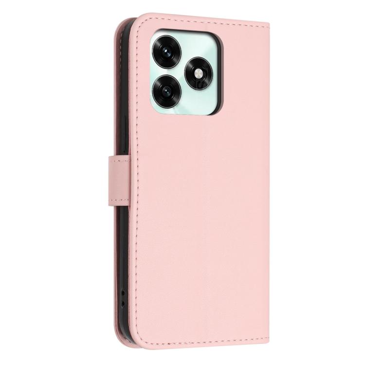 For Honor X5c / X5c Plus 4G Global Glitter Butterfly Zipper Vegan Leather Phone Case with Wrist Strap