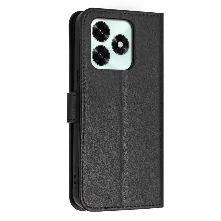 For Honor X5c / X5c Plus 4G Global Glitter Butterfly Zipper Vegan Leather Phone Case with Wrist Strap