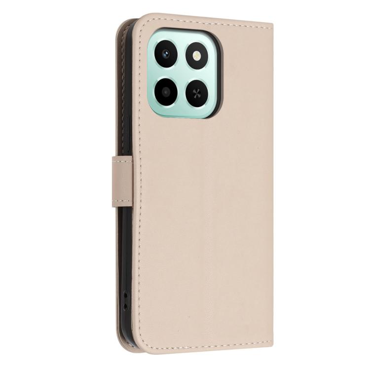 For Honor X6c / X5b 4G Global Glitter Butterfly Zipper Vegan Leather Phone Case with Wrist Strap