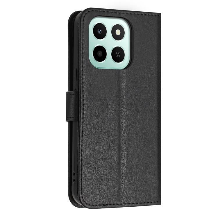 For Honor X6c / X5b 4G Global Glitter Butterfly Zipper Vegan Leather Phone Case with Wrist Strap