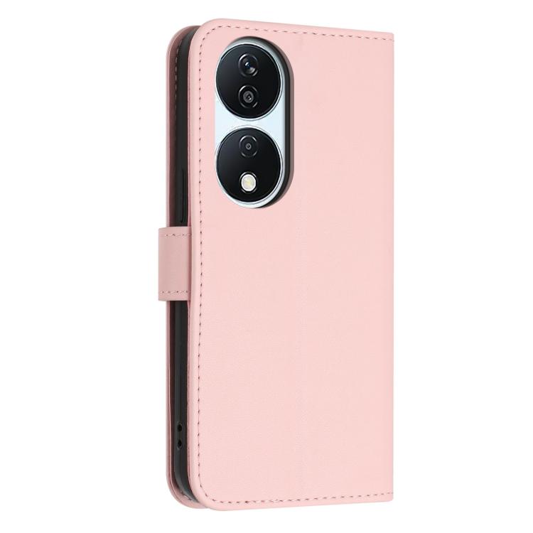 For Honor X7b 5G / 4G Global Glitter Butterfly Zipper Vegan Leather Phone Case with Wrist Strap