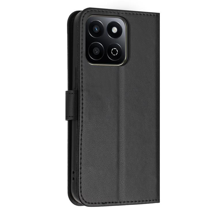 For Honor X7c 4G / 200 Smart 5G Global Glitter Butterfly Zipper Vegan Leather Phone Case with Wrist Strap