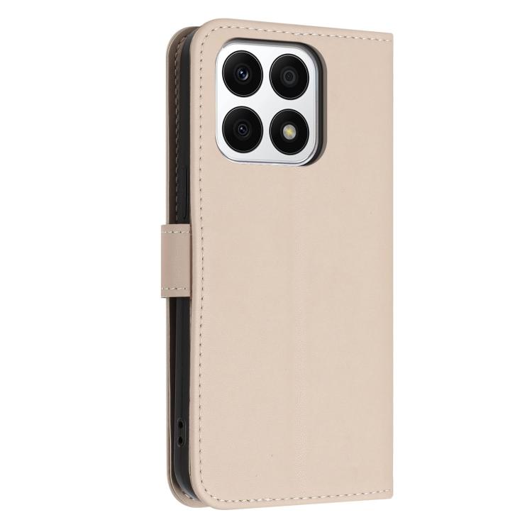 For Honor X8a 5G / X8 5G Global Glitter Butterfly Zipper Vegan Leather Phone Case with Wrist Strap