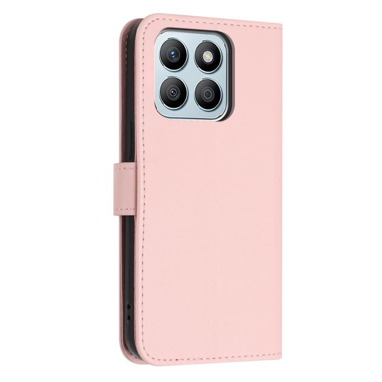 For Honor X8b 4G Global Glitter Butterfly Zipper Vegan Leather Phone Case with Wrist Strap