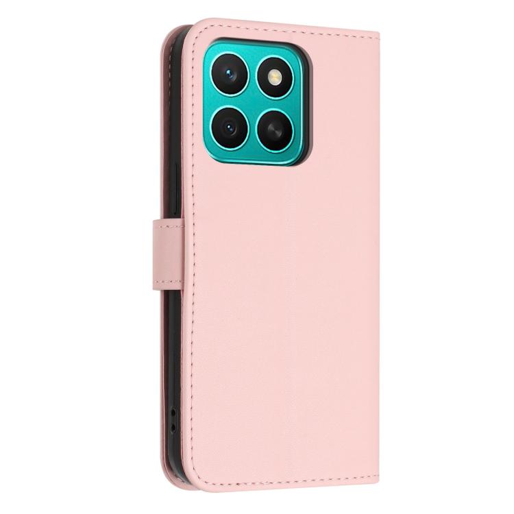 For Honor X8c 4G Global Glitter Butterfly Zipper Vegan Leather Phone Case with Wrist Strap