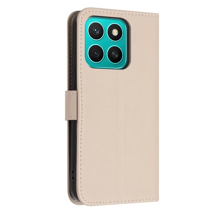 For Honor X8c 4G Global Glitter Butterfly Zipper Vegan Leather Phone Case with Wrist Strap