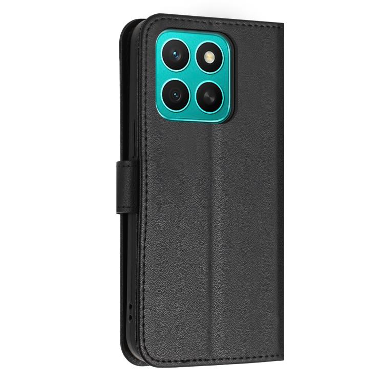 For Honor X8c 4G Global Glitter Butterfly Zipper Vegan Leather Phone Case with Wrist Strap